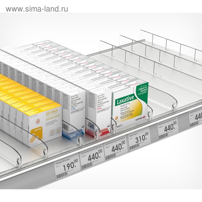 Пластиковый обламывающийся разделитель высотой 30 мм без ограничителя, L=185-385 мм, прозрачный 
Пластиковый обламывающийся разделитель высотой 30 мм без ограничителя, L=185-385 мм, прозрачный