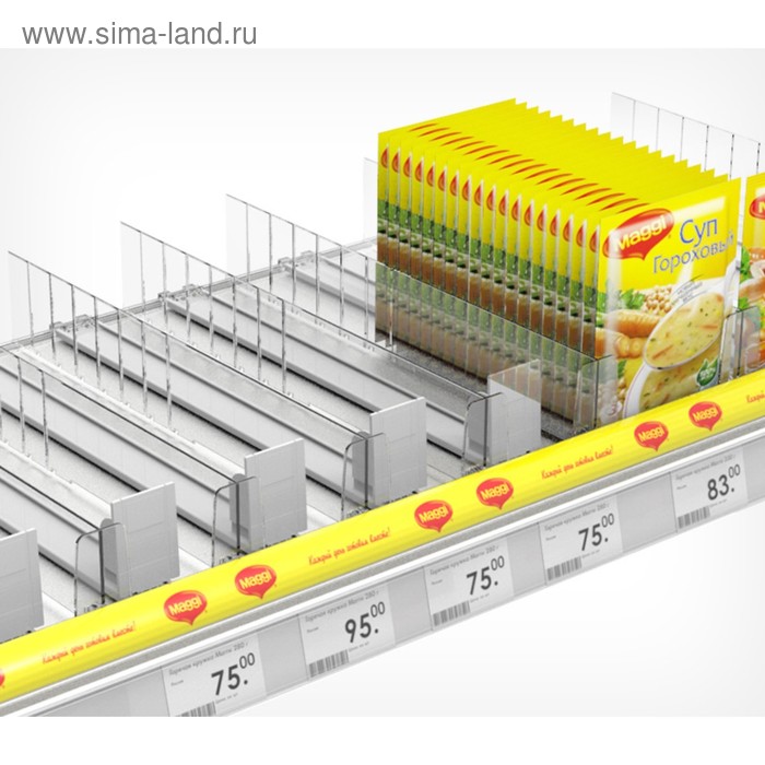 Широкий пружинный толкатель со скользящей основой PUSHER-LR, усиление толкания 3 ньютона, 385 мм