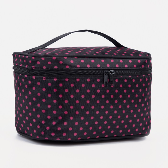 Косметичка на молнии, с зеркалом, цвет чёрный/малиновый
Косметичка на молнии, с зеркалом, цвет чёрный/малиновый