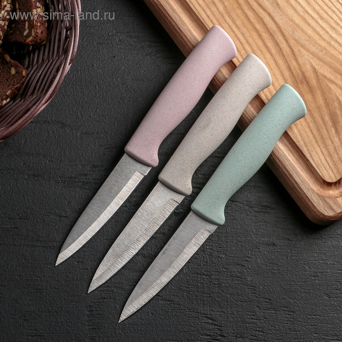 фото Нож для чистки овощей доляна «ринго», лезвие 9 см, цвет микс