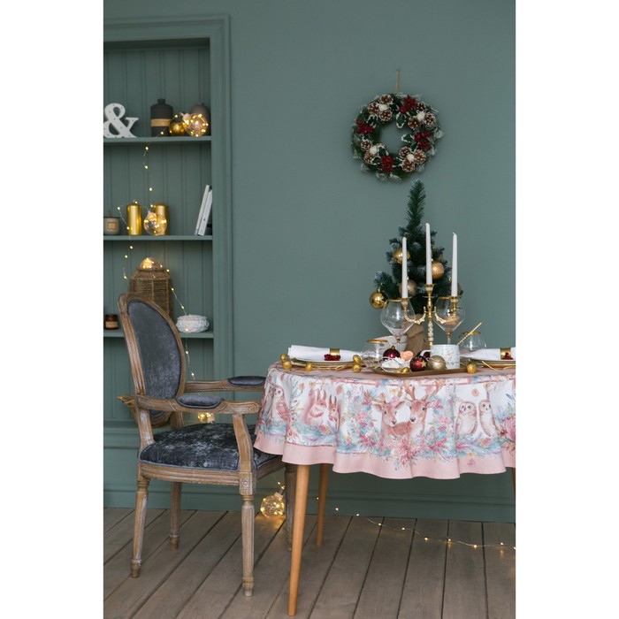 фото Скатерть этель pink magic d=150см +/-3см с гмво, 100% хл, саржа 190 гр/м2