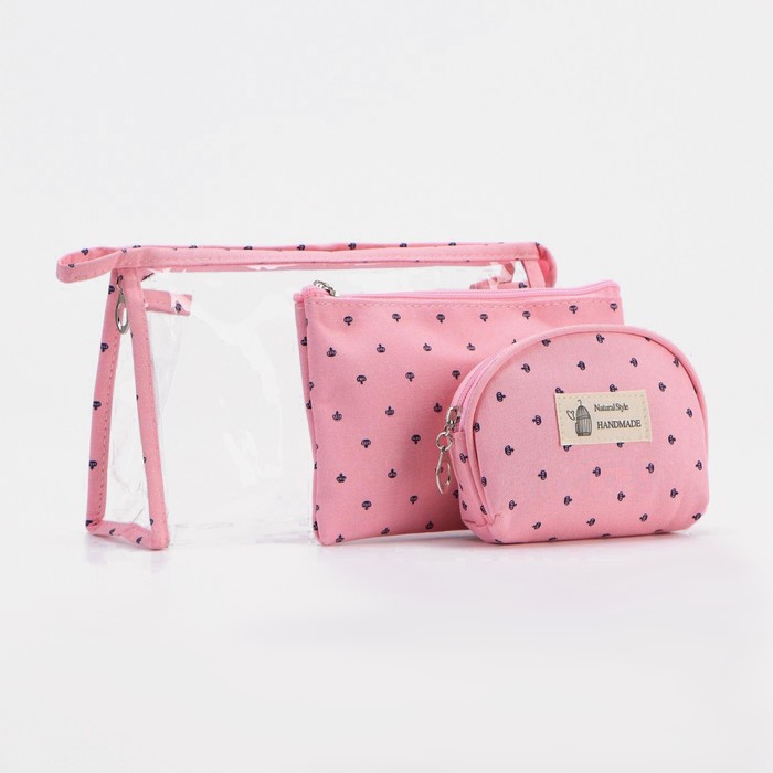Набор косметичек на молниях, 3 в 1, цвет розовый
Набор косметичек на молниях, 3 в 1, цвет розовый