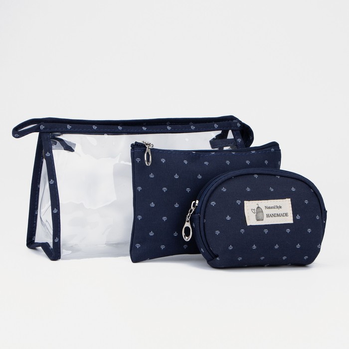 Набор косметичек 3 в 1 на молниях, цвет синий
Набор косметичек 3 в 1 на молниях, цвет синий