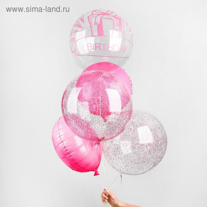 Букет из шаров «День рождения», полимер, фольга, набор 5 шт., цвет розовый
Букет из шаров «День рождения», полимер, фольга, набор 5 шт., цвет розовый