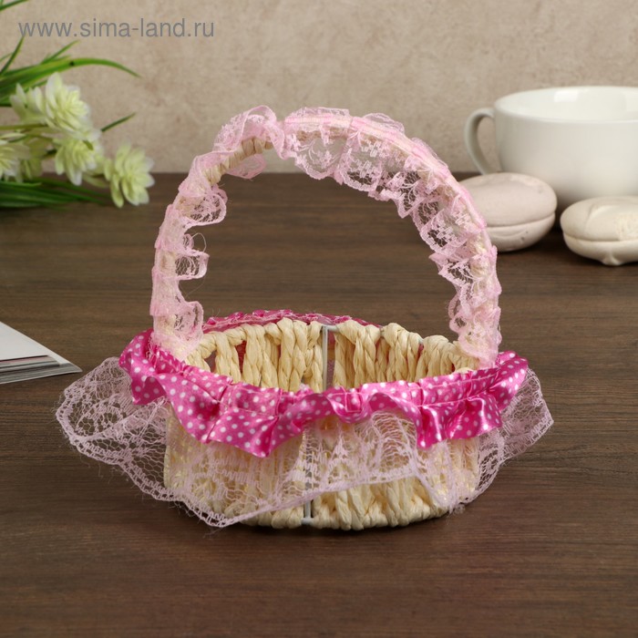 Корзина декоративная "Горошек" розовые рюши 13х11х11 см
Корзина декоративная "Горошек" розовые рюши 13х11х11 см