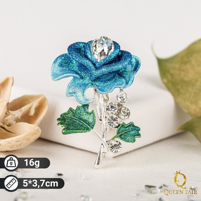 Брошь "Цветок розы" распустившийся, цветная в серебре 
Брошь "Цветок розы" распустившийся, цветная в серебре