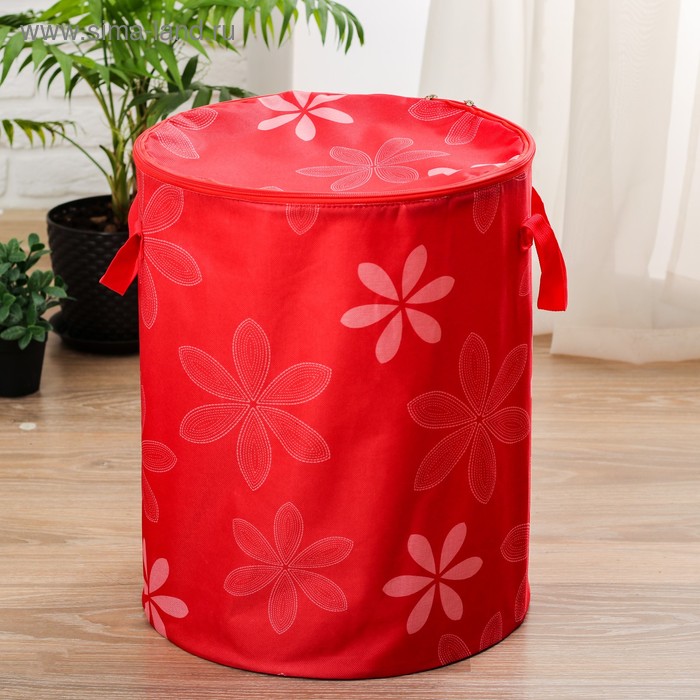 фото Корзина для игрушек "цветы" красная/оранжевая, микс