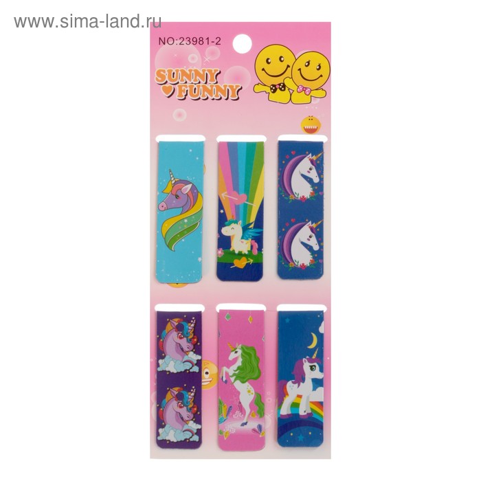 Набор закладок магнитных 6 штук, "Единороги", МИКС
Набор закладок магнитных 6 штук, "Единороги", МИКС