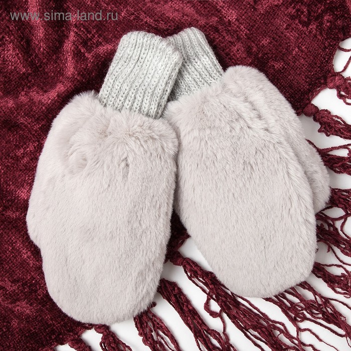 фото Варежки для девочки двойные, серый, размер 14 снежань