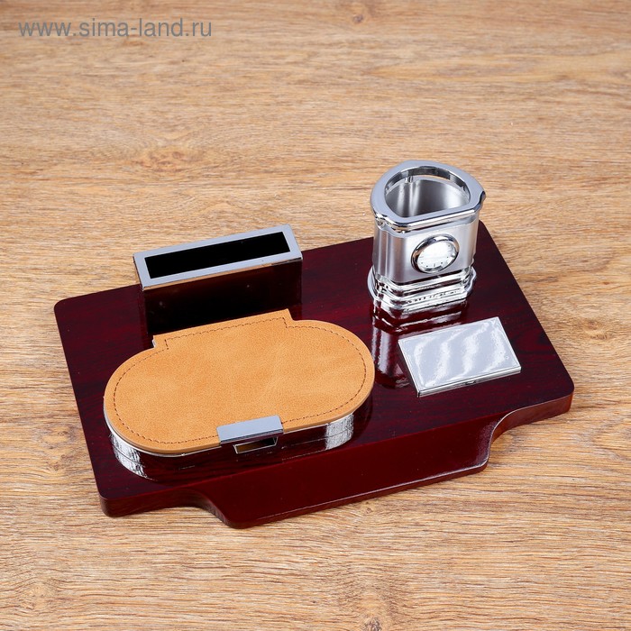 Набор настольный 4в1с часами, 30х20х10 см, красное дерево
Набор настольный 4в1с часами, 30х20х10 см, красное дерево