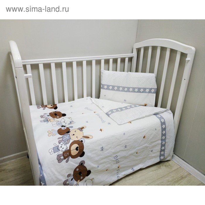 Постельное бельё «Лучшие друзья», 112х147, 60х120х20, 40х60см, бязь
Постельное бельё «Лучшие друзья», 112х147, 60х120х20, 40х60см, бязь