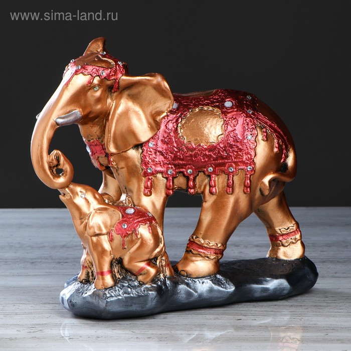 Статуэтка "Слон со слонёнком", цвет бронзовый, гипс, 26 см
Статуэтка "Слон со слонёнком", цвет бронзовый, гипс, 26 см