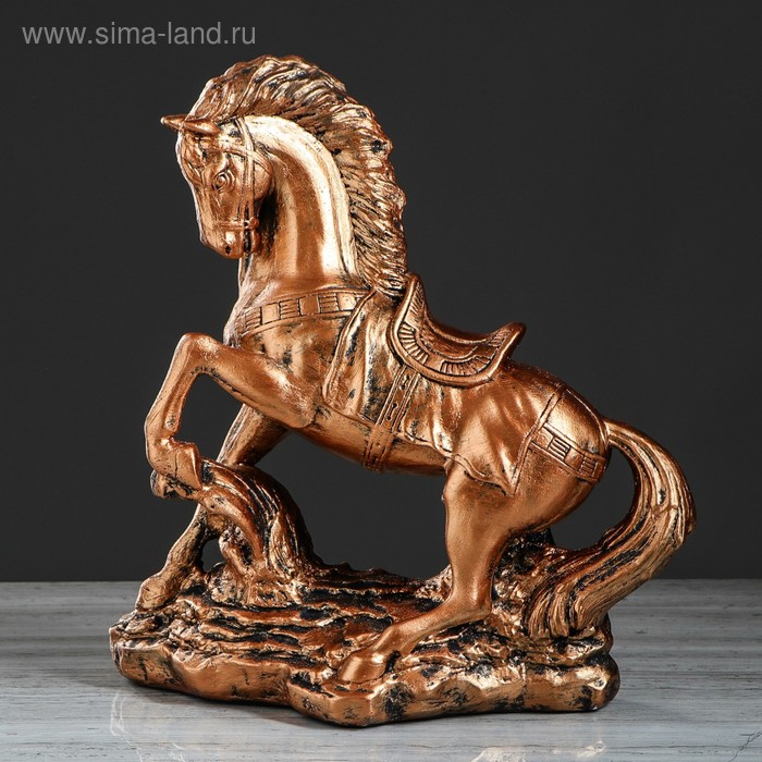 Статуэтка "Конь на дыбах", цвет золотистый, 13х34х36 см
Статуэтка "Конь на дыбах", цвет золотистый, 13х34х36 см