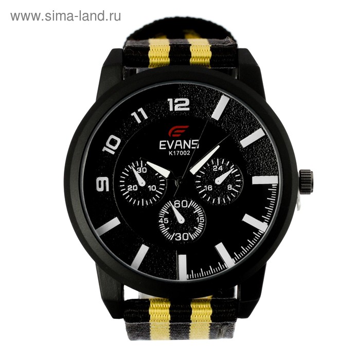 Часы наручные мужские "Evans" d=4.5 см, текстильный ремешок, микс
Часы наручные мужские "Evans" d=4.5 см, текстильный ремешок, микс