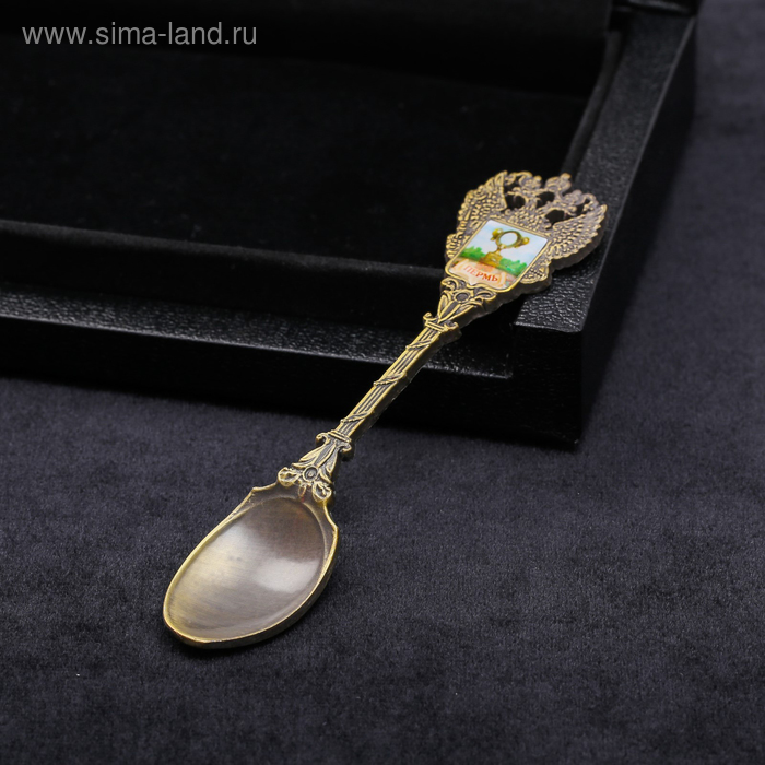 фото Ложка в форме герба «пермь. пермяк солёные уши»