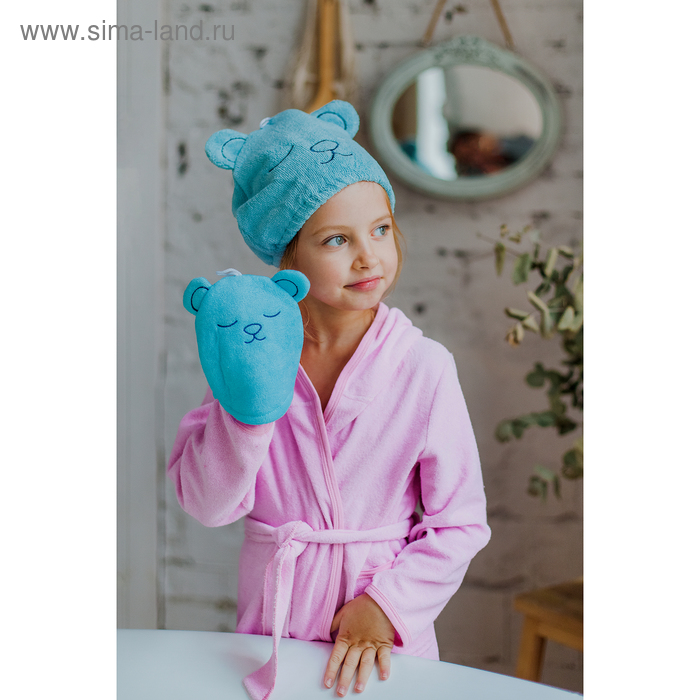 Шапочка на резинке для сушки волос «Мишка», микрофибра, цвет голубой
Шапочка на резинке для сушки волос «Мишка», микрофибра, цвет голубой