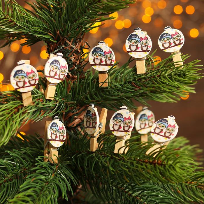 Набор декоративных прищепок «Совы» набор 10 шт. 
Набор декоративных прищепок «Совы» набор 10 шт.