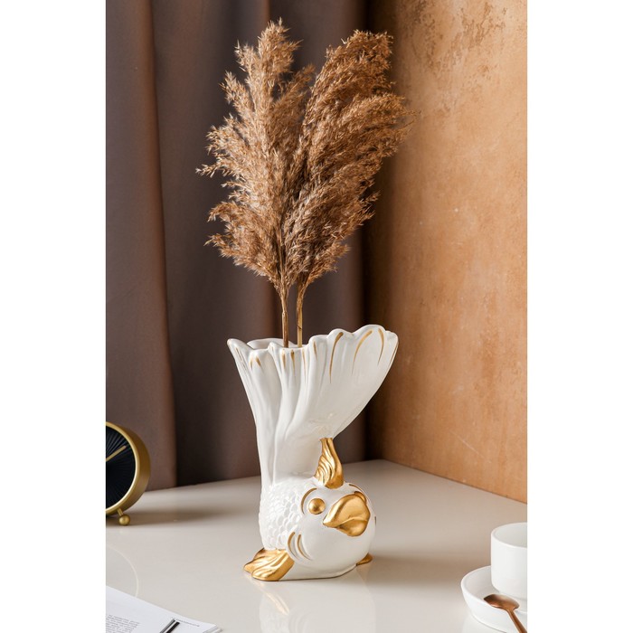 Ваза керамическая "Рыбка", настольная, золотистый декор, 25.5 см
Ваза керамическая "Рыбка", настольная, золотистый декор, 25.5 см