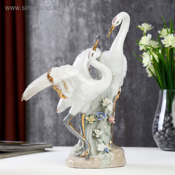 Сувенир керамика "Две цапли с цветами" 30х13,5х18,5 см
Сувенир керамика "Две цапли с цветами" 30х13,5х18,5 см