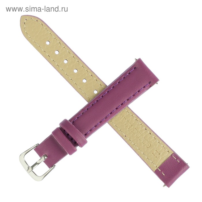 фото Ремешок для часов, 14 мм, женский, натуральная кожа, l=18 см, фиолетовый
