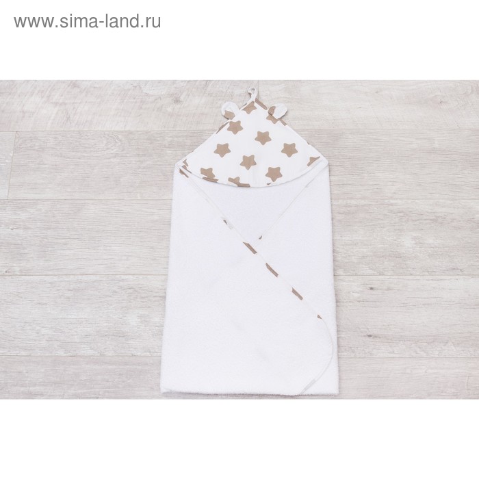 фото Полотенце-уголок cute love, размер 90 × 90 см, принт прянички, цвет коричневый/белый amarobaby
