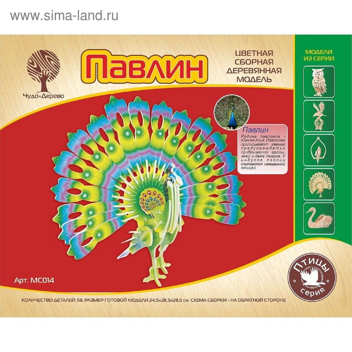 Модель деревянная сборная «Павлин»
Модель деревянная сборная «Павлин»