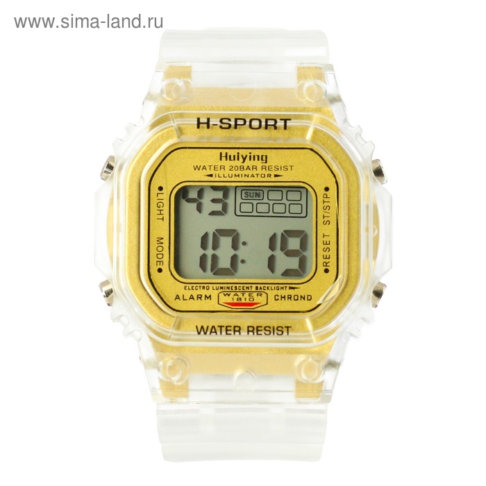 Часы наручные электронные "Самнер", спортивные, влагозащищенные, золотые
Часы наручные электронные "Самнер", спортивные, влагозащищенные, золотые