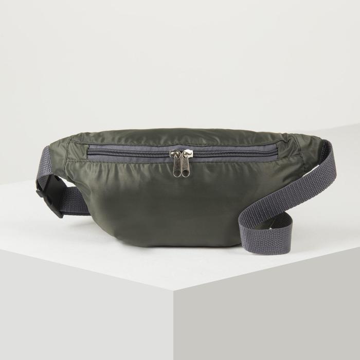 фото Сумка поясная, отдел на молнии, наружный карман, цвет зелёный