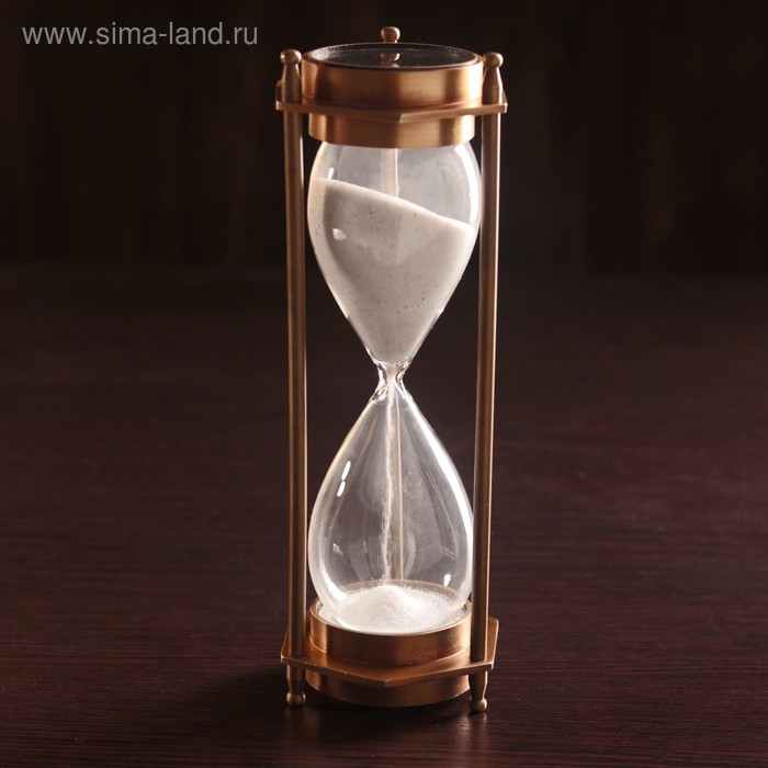 фото Песочные часы "часы и компас" (5 мин) алюминий 7х6,5х19 см