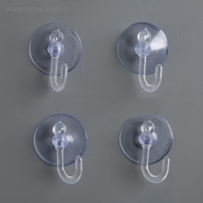 фото Крючок на вакуумной присоске «круг», d=2,3 см, цвет прозрачный