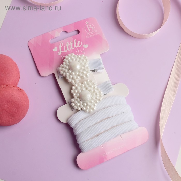 Набор для волос "Манюня" (2 зажима, 4 резинки) цветочки белый
Набор для волос "Манюня" (2 зажима, 4 резинки) цветочки белый