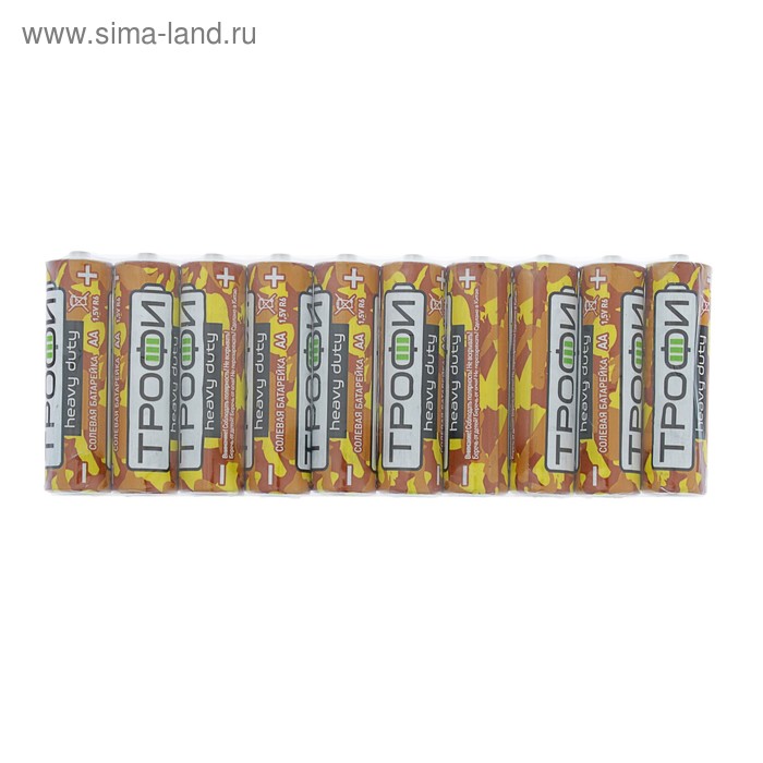 Батарейка солевая "Трофи" Heavy Duty, AA, R6-10S, 1.5В, спайка, 10 шт.
Батарейка солевая "Трофи" Heavy Duty, AA, R6-10S, 1.5В, спайка, 10 шт.