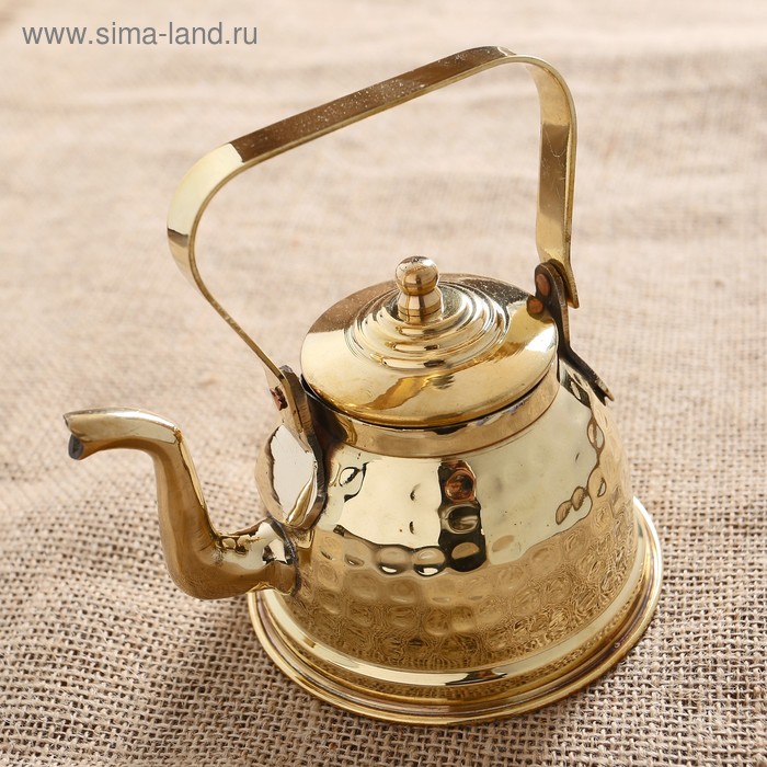 фото Чайник "сказка" латунь, никель 12х10х14,5 см
