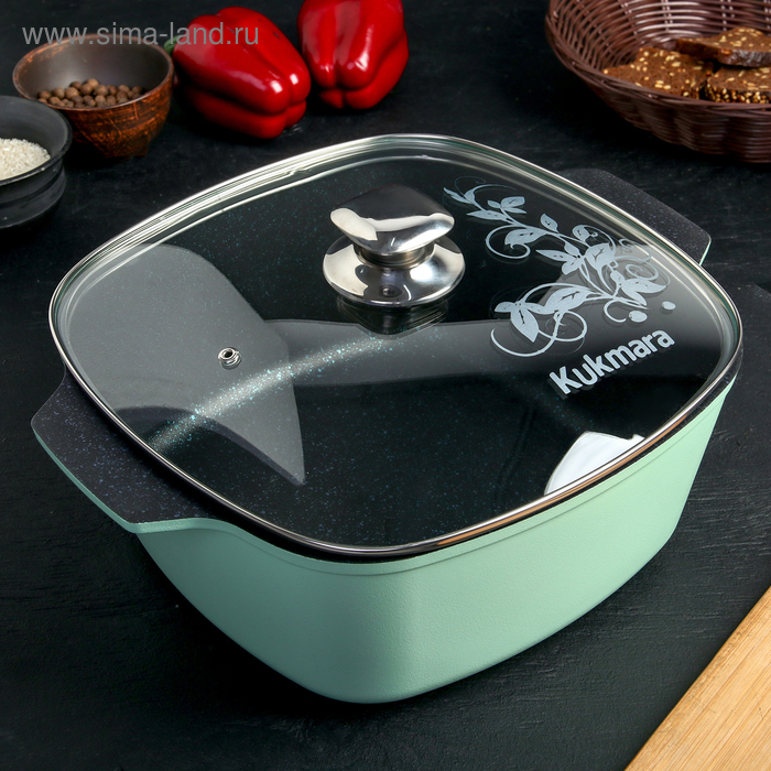 Кастрюля квадратная Titanium pro, 6,5 л, стеклянная крышка, цвет зелёный
Кастрюля квадратная Titanium pro, 6,5 л, стеклянная крышка, цвет зелёный