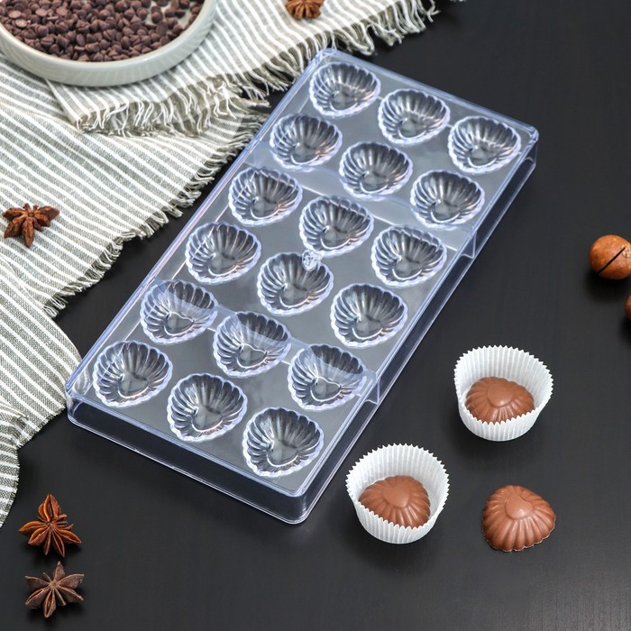 Форма для шоколада и конфет 28×14 см «Услада», 18 ячеек
Форма для шоколада и конфет 28×14 см «Услада», 18 ячеек