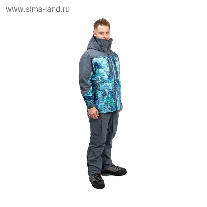 фото Куртка guard, цвет серый с голубым принтом, размер s fhm