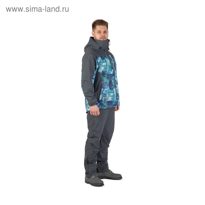 фото Куртка gale, цвет серый с голубым принтом, размер 2xl fhm