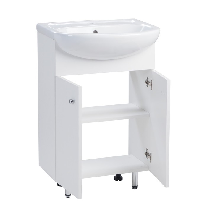 фото Комплект мебели: тумба "вега 55" + раковина "элегия"/"исеть 55", 57,5 х 49,5 х 85 см клик мебель