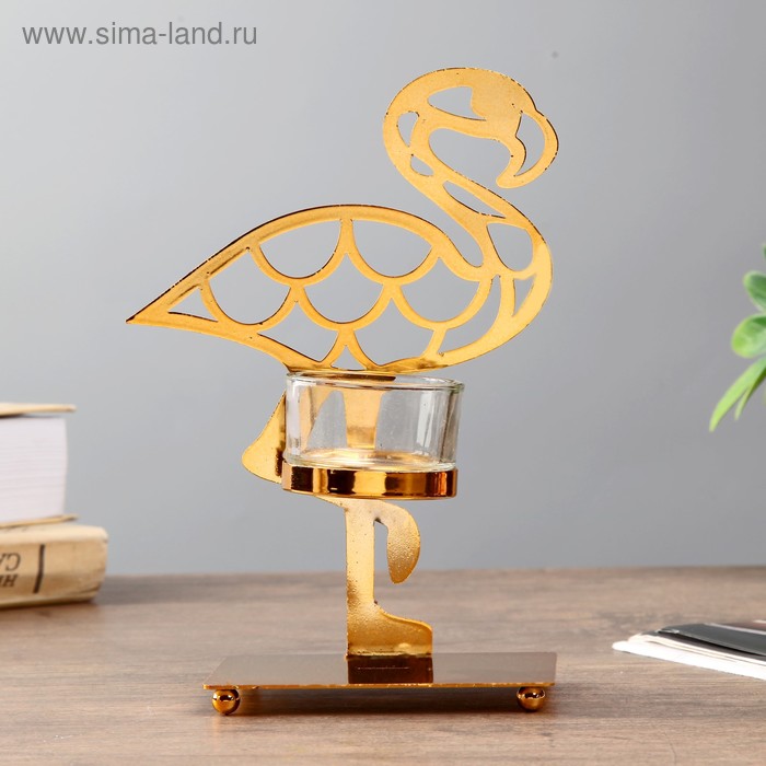 Подсвечник металл, стекло на 1 свечу "Золотой фламинго" 18,8х12х7 см
Подсвечник металл, стекло на 1 свечу "Золотой фламинго" 18,8х12х7 см