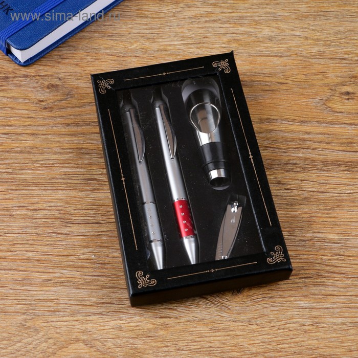 Набор подарочный 4в1 (2 ручки, кусачки, пробка для бутылки)
Набор подарочный 4в1 (2 ручки, кусачки, пробка для бутылки)