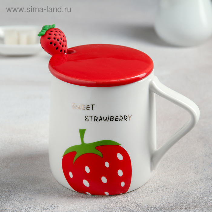 Кружка «Клубника», 400 мл, с керамической крышкой и ложкой, рисунок МИКС
Кружка «Клубника», 400 мл, с керамической крышкой и ложкой, рисунок МИКС