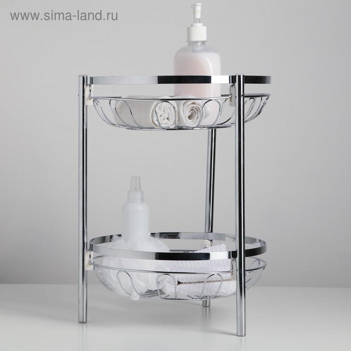 Этажерка настольная 2-х секционная, круглая, 28,5×28,5×39,5 см, цвет хром 
Этажерка настольная 2-х секционная, круглая, 28,5×28,5×39,5 см, цвет хром