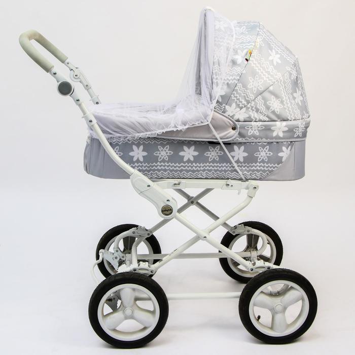 фото Универсальная москитная сетка для детской коляски, на резинке, цвет белый