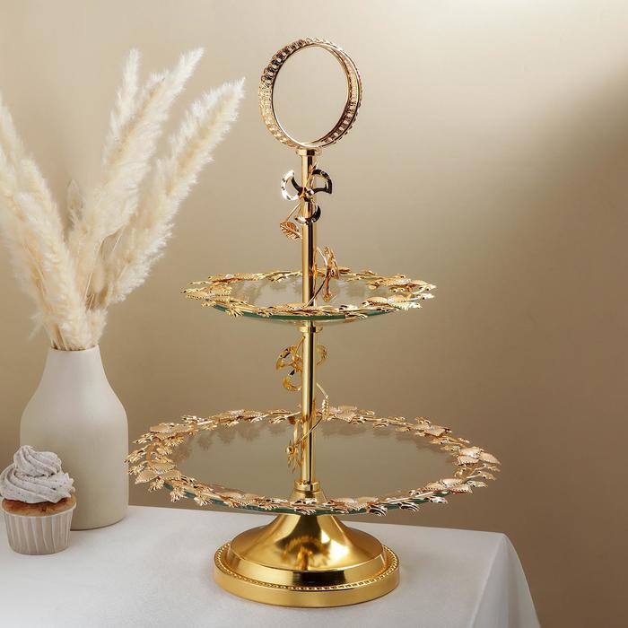 Блюдо 2-х ярусное «Венок», 33×53 см, цвет металла золотой
Блюдо 2-х ярусное «Венок», 33×53 см, цвет металла золотой