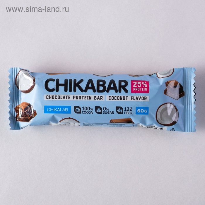 Батончик в шоколаде CHIKALAB, с кокосовой начинкой, 60 г
Батончик в шоколаде CHIKALAB, с кокосовой начинкой, 60 г