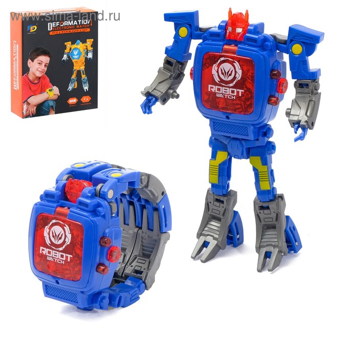 фото Робот «часы», трансформируется в часы, работает от батареек, цвет синий dade toys