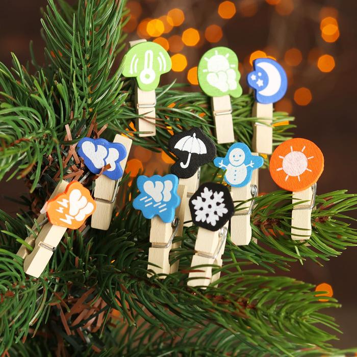 Набор декоративных прищепок «Погода» набор 10 шт.
Набор декоративных прищепок «Погода» набор 10 шт.