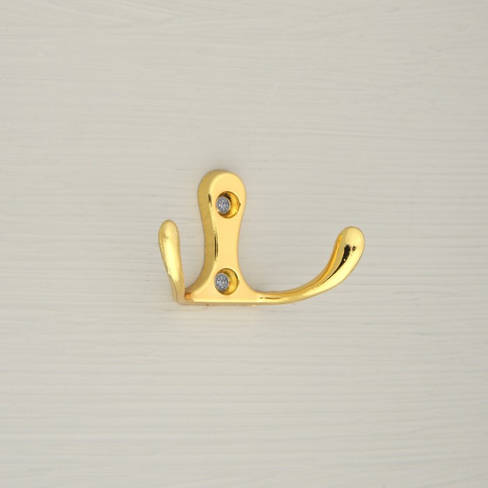 Крючок двухрожковый цвет золото
Крючок двухрожковый цвет золото