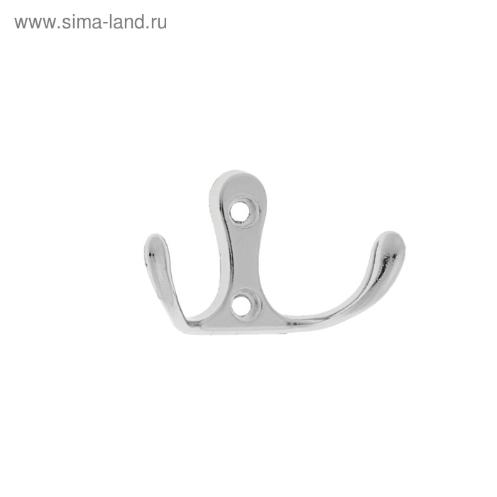 фото Крючок двухрожковый , цвет хром