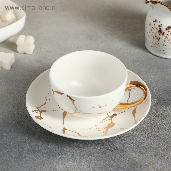 Кофейная пара керамическая «Марбл», чашка 200 мл, блюдце d=15 см
Кофейная пара керамическая «Марбл», чашка 200 мл, блюдце d=15 см